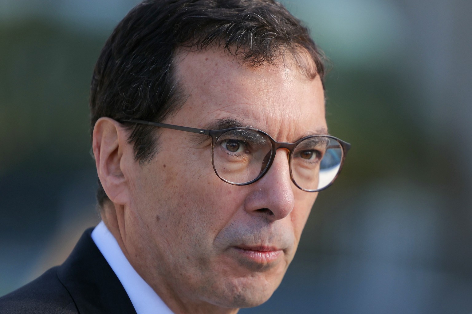 epa11316016 SNCF&#039;s president Jean-Pierre Farandou attends at Porte Maillot station the inauguration of the extension of the Regional Express Network (RER) E commuter rail line in Paris, France, 0 ...