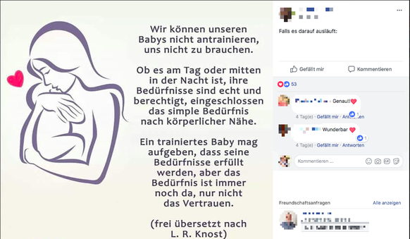 Stillen, Facebook-Gruppe