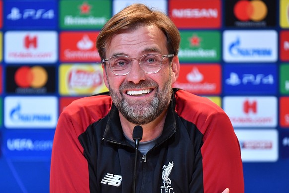 epa07432008 Liverpool&#039;s head coach Juergen Klopp addresses to media during a press conference in Munich, Germany, 12 March 2019. FC Liverpool will face Bayern Munich in an UEFA Champions League r ...