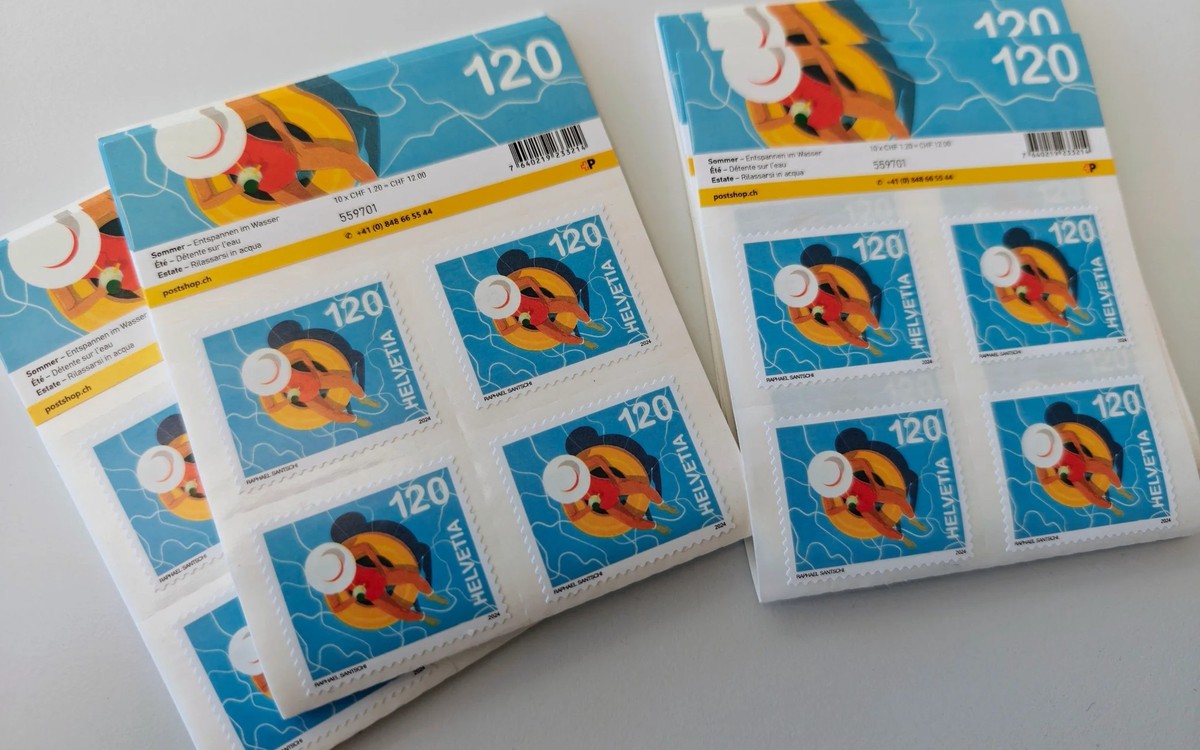 Dans ce cas précis, il s'agissait de la série de timbres «Eté - Détente au bord de l'eau».