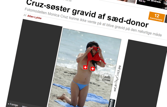 So zeigte&nbsp;«Ekstra Bladet» die Cruz. Naja, ohne Schweizerkreuz natürlich!