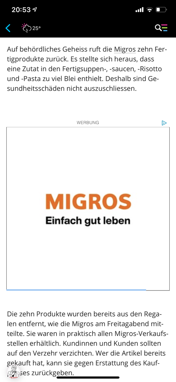 Zu viel Blei â Migros ruft zehn Fertigprodukte zurÃ¼ck\nMacht ihr das absichtlich? ð¤£