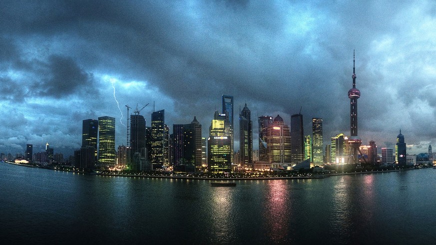 Wer's nicht kennt: Das ist die berühmte Skyline der 15-Millionen-Metropole Schanghai.