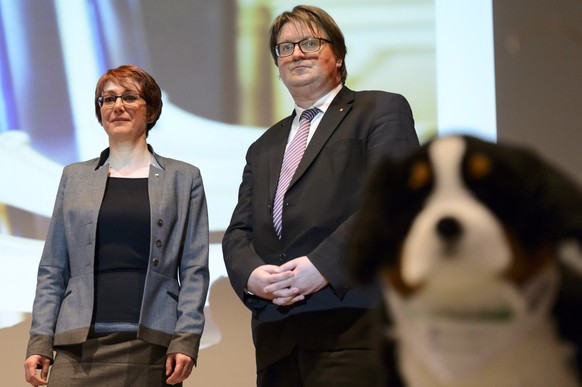 Als Präsidentin der SVP Waadt zurückgetreten: Fabienne Despot (hier zusammen mit Claude-Alain Voiblet).&nbsp;