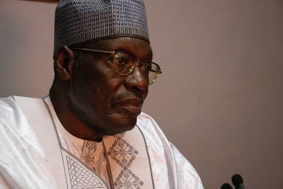 epa12444499 Presidential candidate Issa Tchiroma Bakary, leader of the Cameroon National Salvation Front and former employment minister, attends a campaign rally in Maroua, Cameroon, 09 October 2025 ( ...