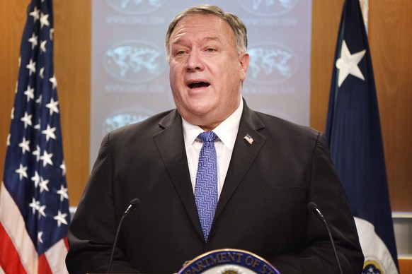 Secretary of State Mike Pompeo speaks during media briefing, Tuesday, Nov. 10, 2020, at the State Department in Washington. (AP Photo/Jacquelyn Martin, Pool)
Mike Pompeo
