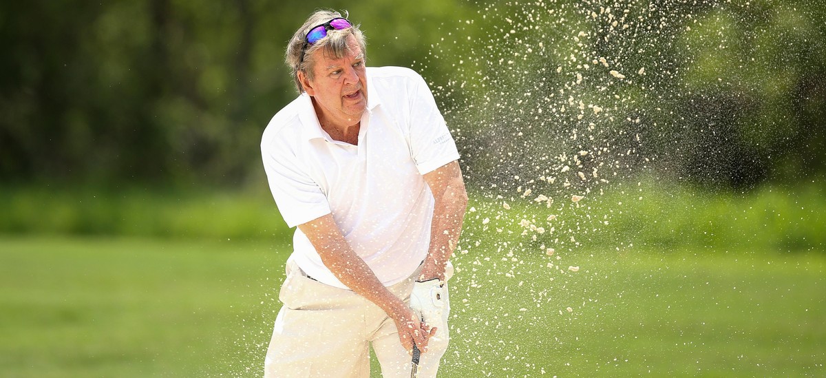 MALELANE, SOUTH AFRICA - NOVEMBER 26: Johann Rupert in action during a pro-am event ahead of the Alfred Dunhill Championship at Leopard Creek Country Golf Club on November 26, 2019 in Malelane, South  ...