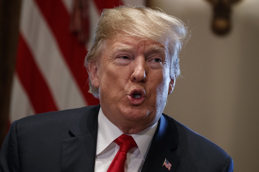 President Donald Trump speaks during a meeting with Republican members of Congress on immigration in the Cabinet Room of the White House, Wednesday, June 20, 2018, in Washington. (AP Photo/Evan Vucci)