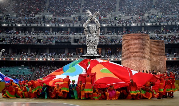 Die farbenfrohe Abschlusszeremonie in Baku.