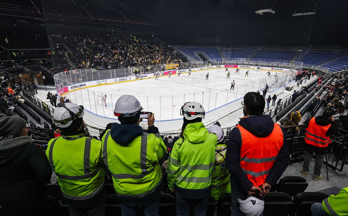 Milan, The inauguration of the new Milano Santa Giulia Ice hockey, Eishockey Arena on the occasion of the Test Event for the XXV Winter Olympic Games, Olympische Spiele, Olympia, OS Milan Cortina 2026 ...