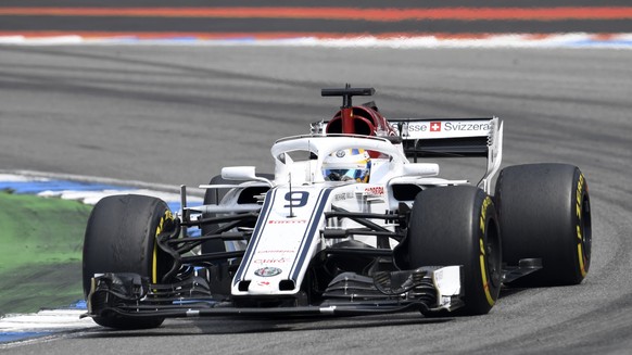 Sauber driver Marcus Ericsson of Sweden steers his car during the German Formula One Grand Prix at the Hockenheimring racetrack in Hockenheim, Germany, Sunday, July 22, 2018. (AP Photo/Jens Meyer)