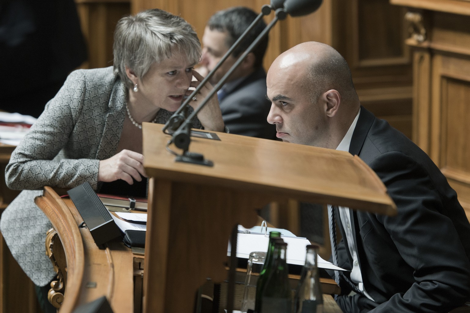 Nationalrätin Jacqueline Fehr und Bundesrat Alain Berset.