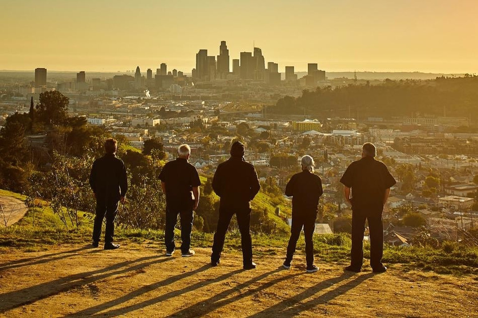 In this photo, the legendary Los Lobos are standing in Ascot Hills Park, located in the El Sereno neighborhood of East Los Angeles.
This specific viewpoint is one of the most iconic "hidden gems& ...