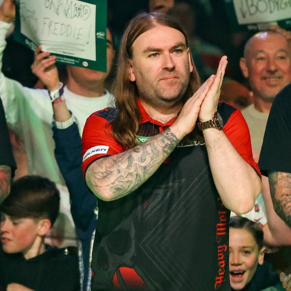 01/01/2026. 2025/26 World Darts Championship Ryan Searle during the 2025/26 Paddy Power World Darts Championships at Alexandra Palace, London, United Kingdom on 1 January 2026. Editorial use only , Co ...