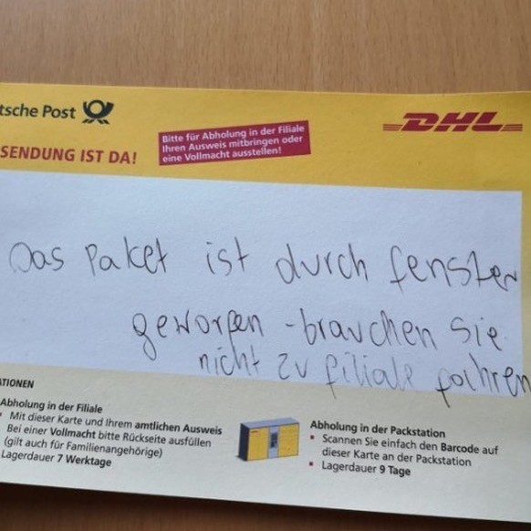faildienstag: Lustiger Pöstler schmeisst Paket einfach ins Fenster