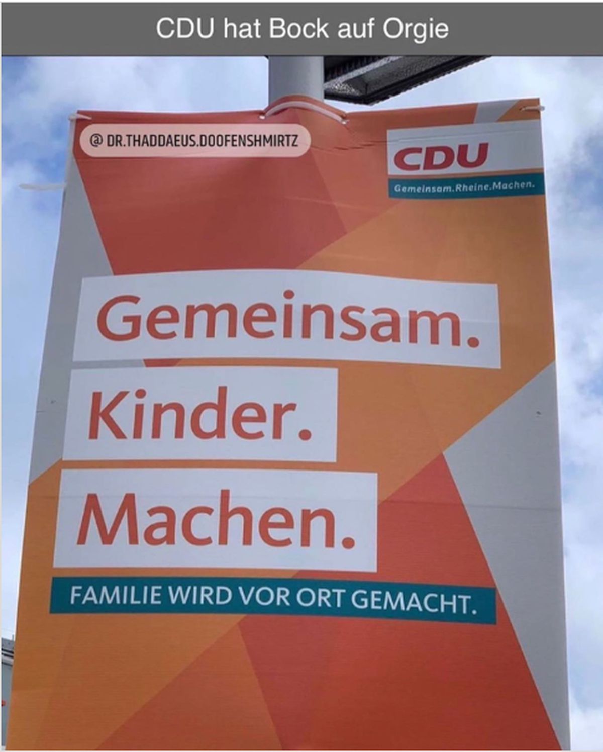 Lustige Deutschen: CDU witziges Schild