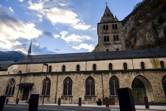 Une vue de l&#039;Abbaye de Saint-Maurice le mercredi 22 novembre 2023 a Saint-Maurice. (KEYSTONE/Jean-Christophe Bott)