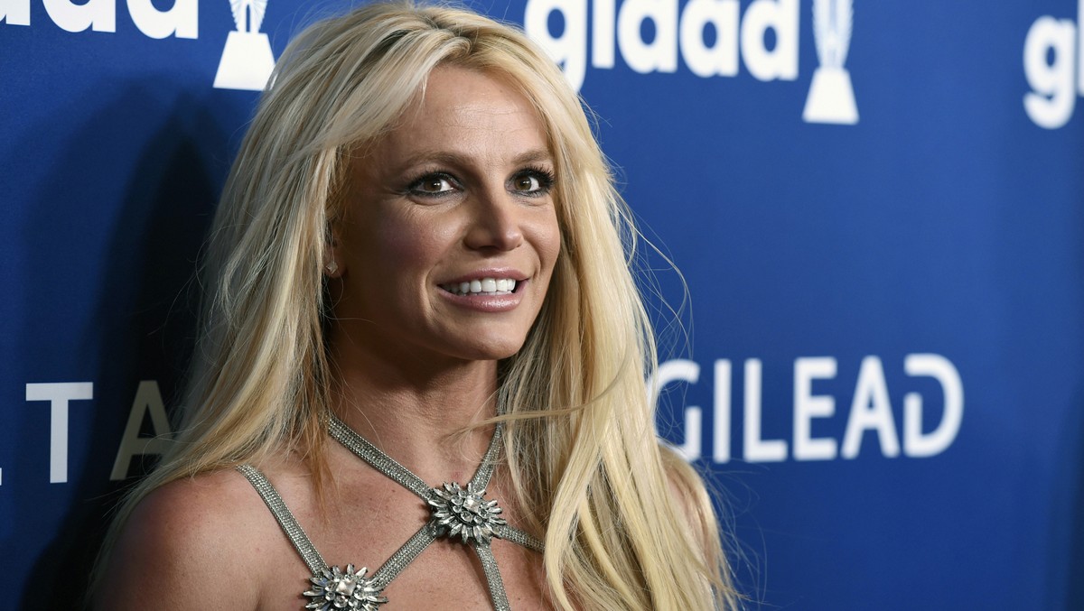 FILE - This April 12, 2018, file photo shows Britney Spears at the 29th annual GLAAD Media Awards in Beverly Hills, Calif.Disability rights activists and advocates for Britney Spears backed a Californ ...