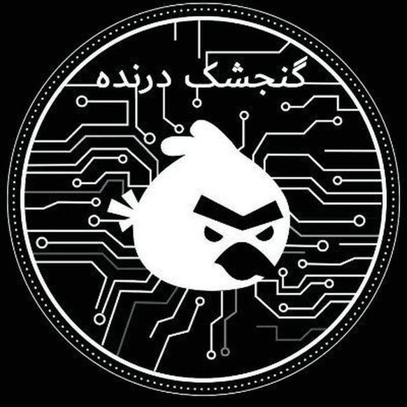 Logo der Hackergruppe Gonjeshke Darande, auf Deutsch «Raub-Sperling» («Gondscheschk-e Darande»).