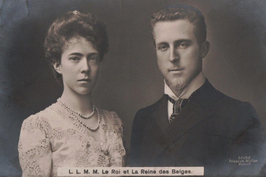 Königin Elisabeth von Belgien und König Albert I. von Belgien, um 1909.