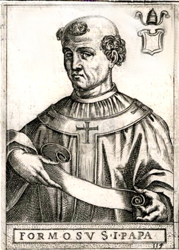 Als ahnte er, was ihm nach dem Tode alles blüht: Papst Formosus (816 – 896).