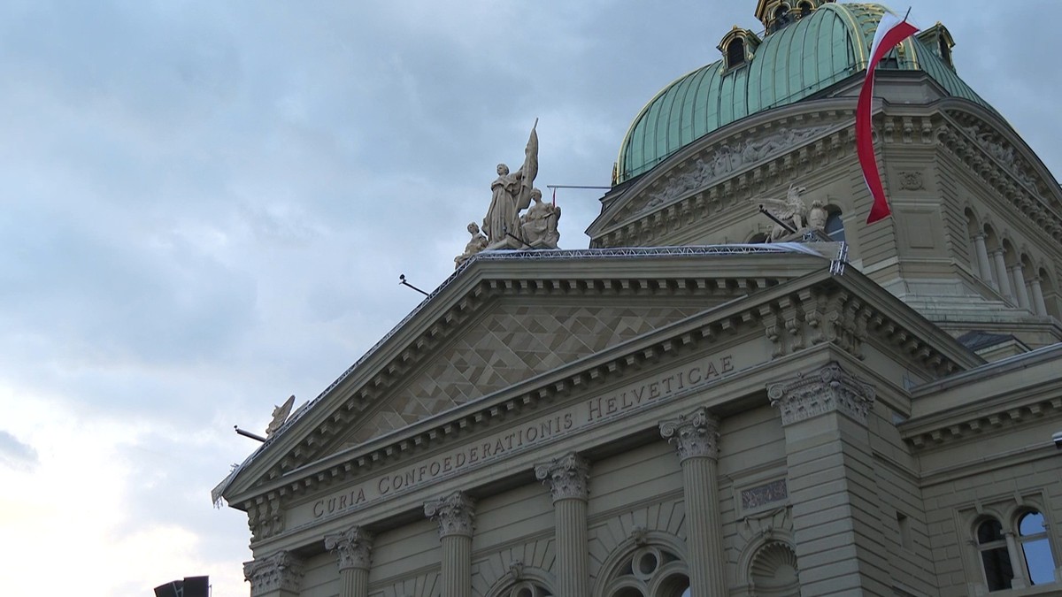 Das Kunstwerk am Bundeshaus wurde präsentiert.