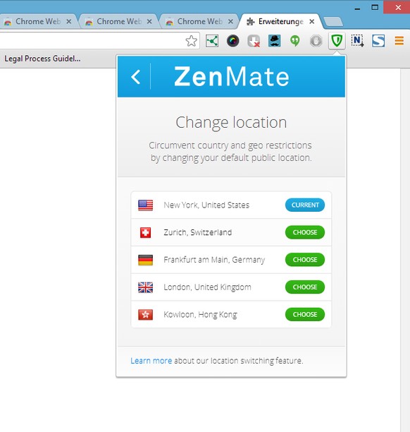 Mit ZenMate können Sie der Netflix-Webseite vorgaukeln, dass ihr PC in den USA steht.