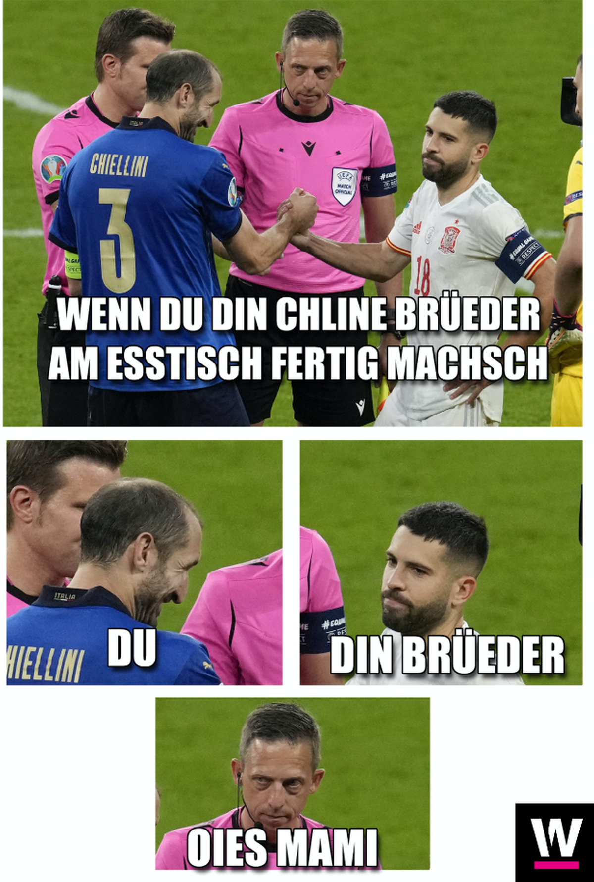 Memes zu Chiellini und Jordi Alba.