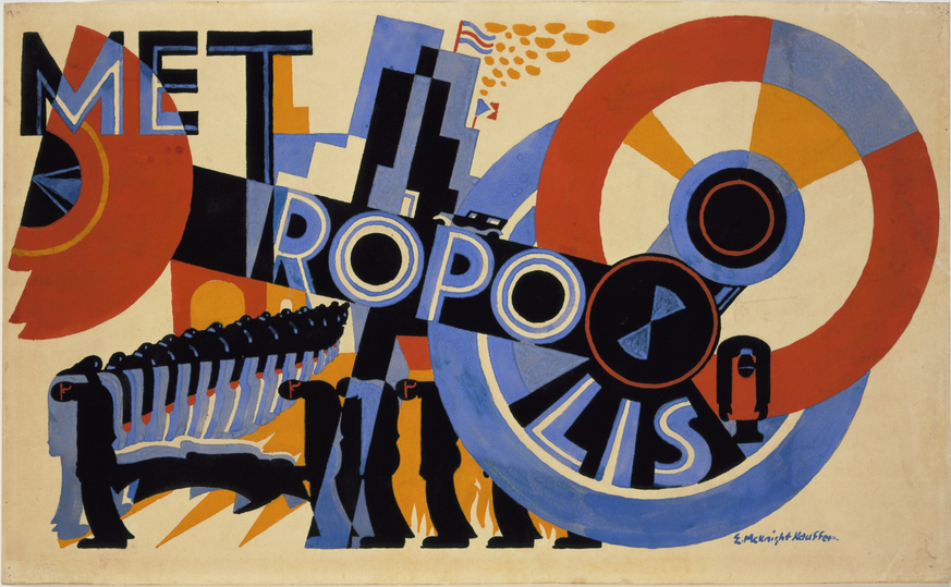 E. McKnight Kauffer
Poster design for the film Metropolis by Fritz Lang
1926
https://www.moma.org/collection/works/4965