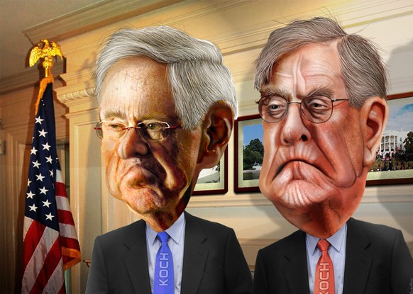 Die Brüder Charles und David Koch kontrollieren die Republikanische Partei.<br data-editable="remove">