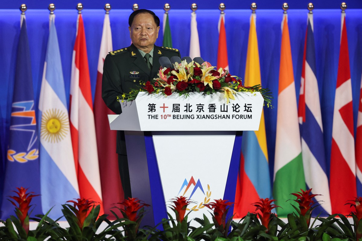 epa10948538 China's Central Military Commission Vice Chairman Zhang Youxia attends the Beijing Xiangshan Forum in Beijing, China, 30 October 2023. EPA/FLORENCE LO/POOL