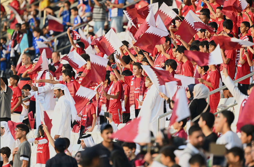 Katar-Fans beim öffentlichen Training ihrer Nationalmannschaft.