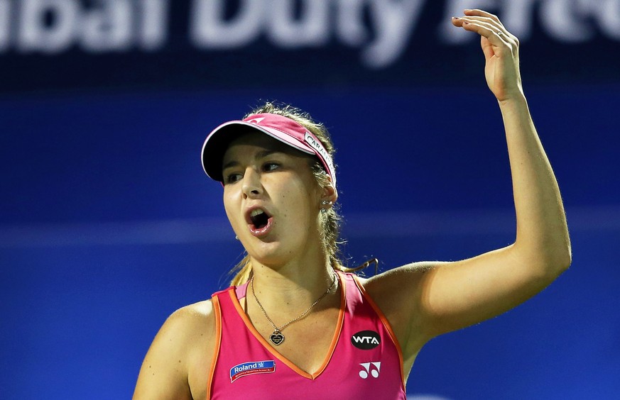 Da ärgert sie sich zurecht: Belinda Bencic scheitert in Dubai schon in der ersten Runde.