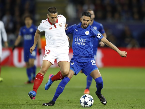 Auch Spielmacher Riyad Mahrez (r.) ist sich nicht zu schade, seinen Körper einzusetzen.
