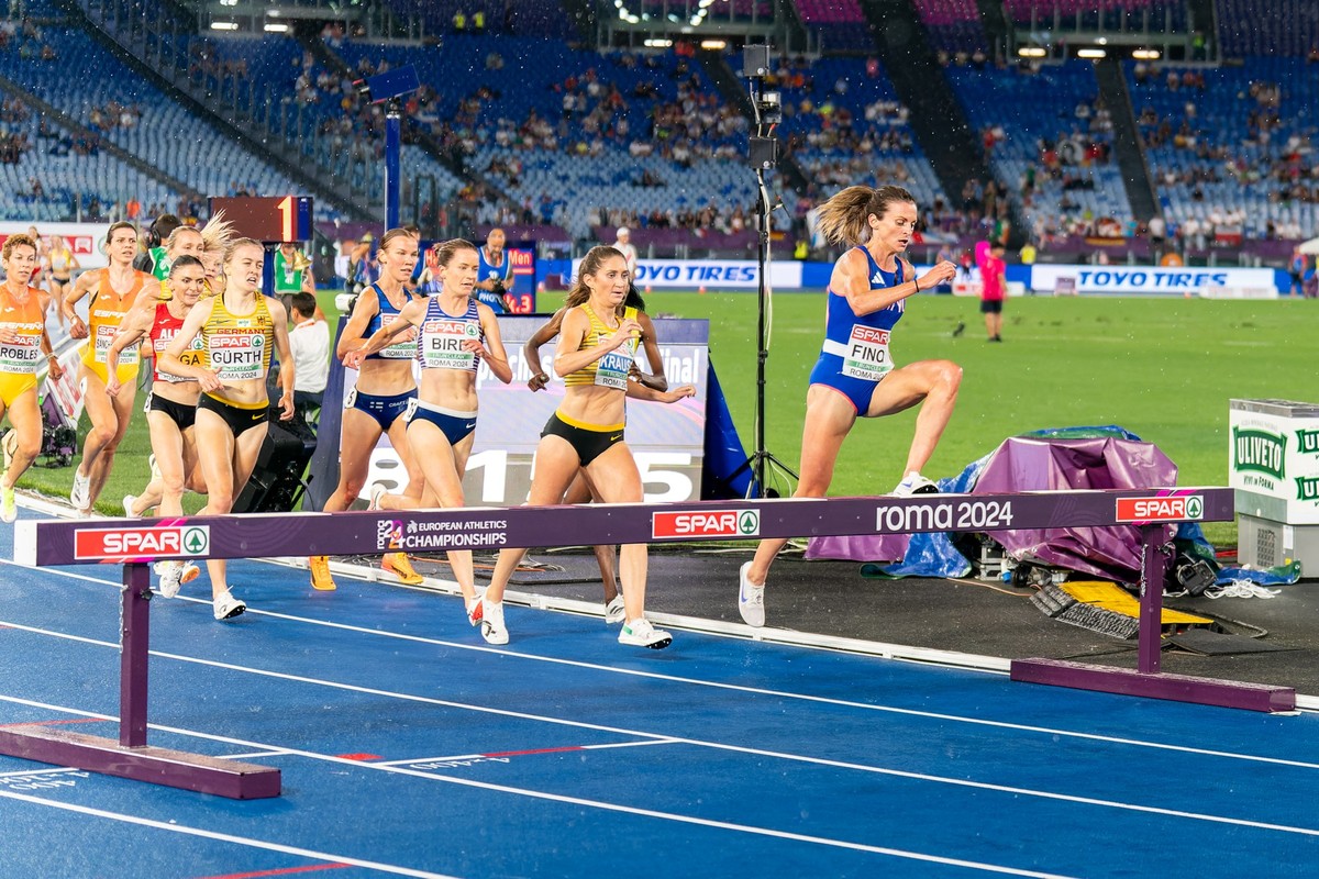 ROME, ITALY - JUNE 9: Alice Finot of France competing in the 3000m Steeplechase Women during Day Three of the European Athletics Championships - Rome 2024 at Stadio Olimpico on June 9, 2024 in Rome, I ...