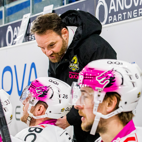 HC Ajoie Trainer Julien Vauclair (l.) und Assistent Petteri Nummelin