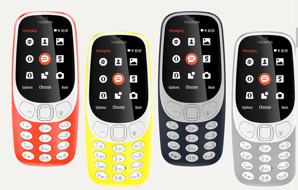 Das neue Nokia 3310 gibt es in vier Farben und dürfte knapp 50 Franken kosten.