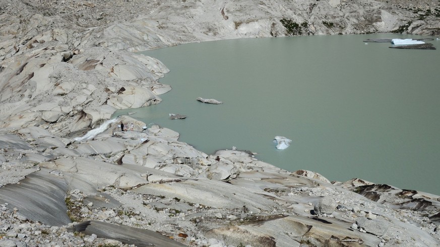 Unterwegs mit Glaziologe Matthias Huss auf dem Rhonegletscher im Kanton Wallis, der rasant schmilz, am 20. Juni 2025.