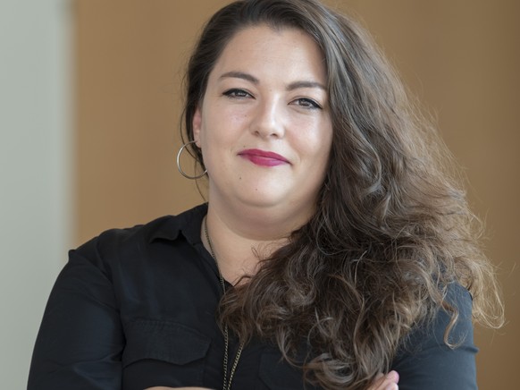 Die zuruecktretende Praesidentin Tamara Funiciello an der ausserordentlichen Jahresversammlung der JUSO Schweiz in Trimbach, am Samstag, 31. August 2019. (KEYSTONE/Georgios Kefalas)