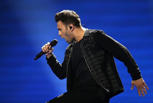 epa05951209 Hovig from Cyprus performs with the song &#039;Gravity&#039; during rehearsals for the First Semi Final of the 62nd annual Eurovision Song Contest (ESC) at the International Exhibition Cen ...