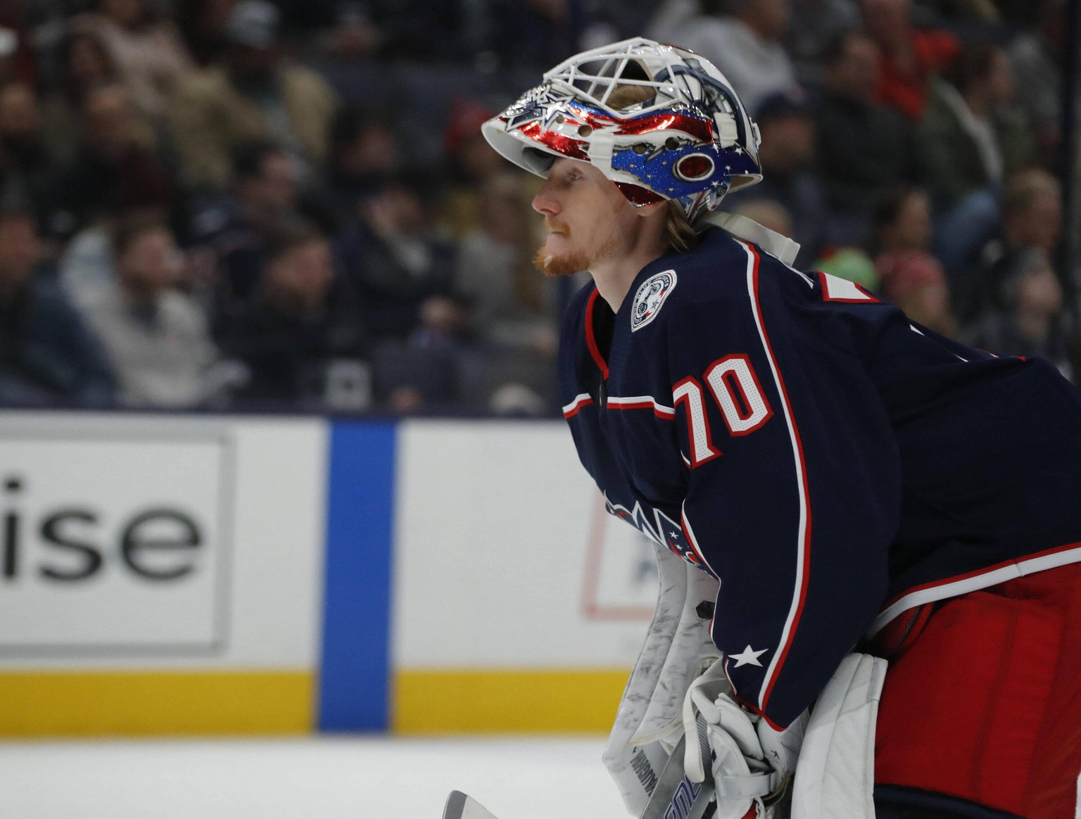 July 23, 2020, Columbus, OH, USA: Goaltender Joonas Korpisalo struggled in the Columbus Blue Jackets past two scrimmages. Columbus USA - ZUMAm67_ 20200723_zaf_m67_022 Copyright: xDoralxChenowethxIiix