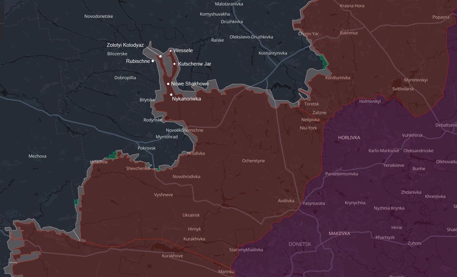 Frontverlauf bei Pokrowsk, 12. August 2025.
https://deepstatemap.live/en#10/48.3603553/37.0733643