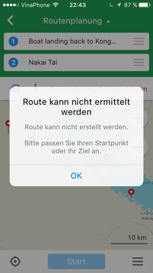 Für Autos ist die Strecke gemäss Maps.me nicht gemacht.