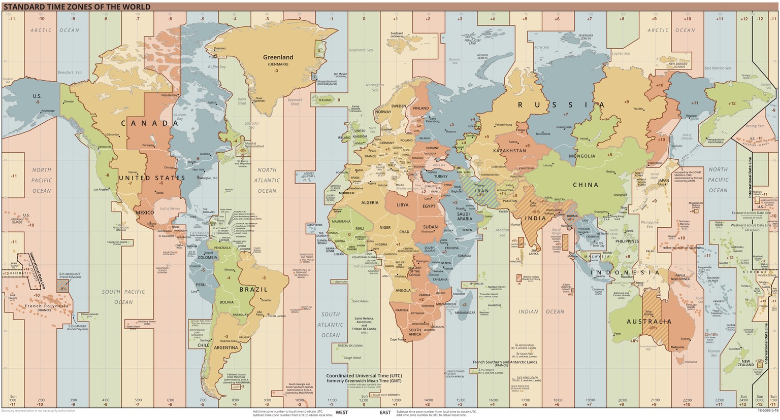 Karte: Zeitzonen der Erde
https://de.wikipedia.org/wiki/Zeitzone#/media/File:Standard_World_Time_Zones.png