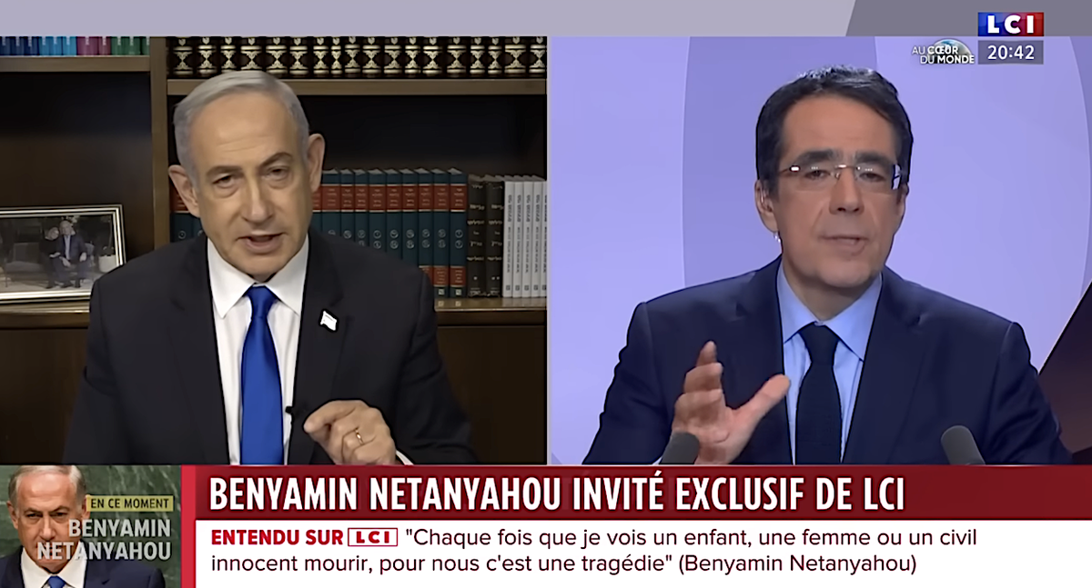 30 mai 2024: Benyamin Netanyahu est interviewé par Darius Rochebin sur la chaîne LCI.