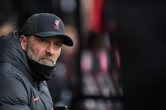 epa10514967 Heach coach Juergen Klopp of Liverpool reacts during the English Premier League soccer match between AFC Bournemouth and Liverpool FC in Bournemouth, Britain, 11 March 2023. EPA/Vince Mign ...