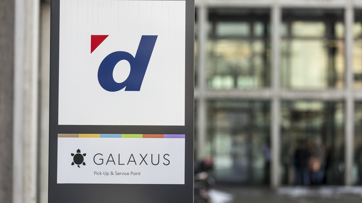 The company logos of Digitec and Galaxus, pictured on February 25, 2013, in front of a shop of Digitec AG in Zurich, Switzerland. Swiss company Digitec AG sells IT, entertainment electronics and telec ...