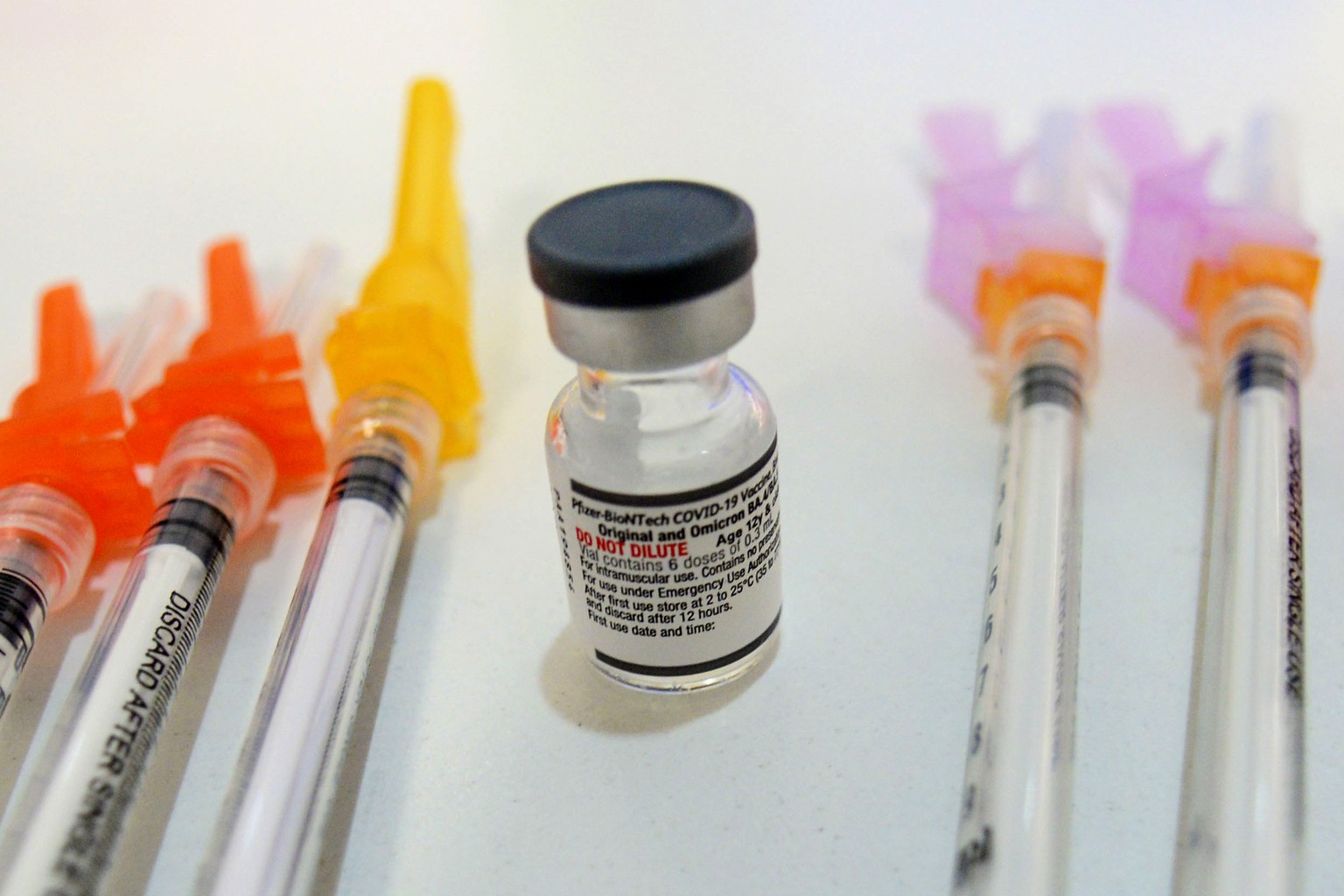 FILE - Booster shots of the Pfizer COVID-19 vaccine are displayed during a vaccine clinic in Townshend, Vt., on Tuesday, Sept. 20, 2022. Pfizer