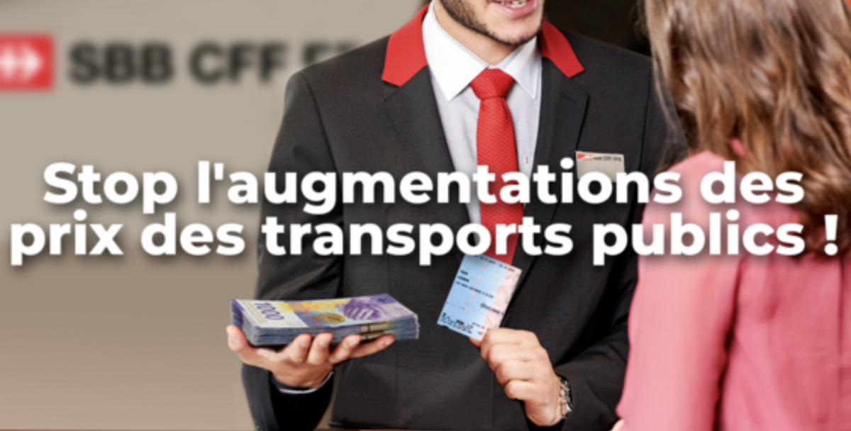 illustration de l'association campax contre l'augmentation des prix dans les transports publics