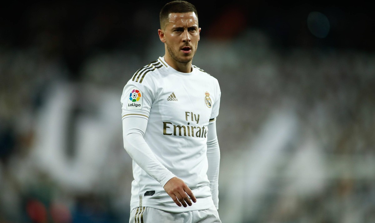February 16, 2020, Madrid, MADRID, SPAIN: Eden Hazard of Real Madrid looks on during the Spanish League, La Liga, football match played between Real Madrid and RC Celta de Vigo at Santiago Bernabeu st ...